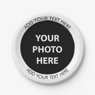 Upload Picture Photo & Add Text – Customise Paper Plate