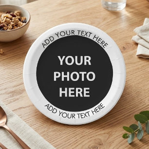 Upload Picture Photo & Add Text – Customise Paper Plate