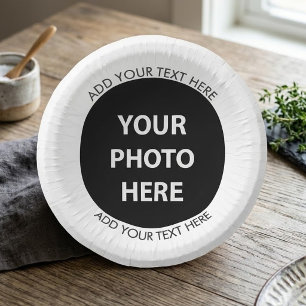 Upload Picture Photo & Add Text – Customise Paper Plate