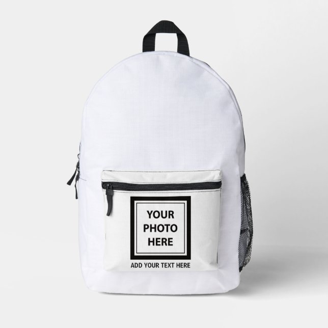 Upload Picture Photo & Add Text – Customise Printed Backpack (Front)