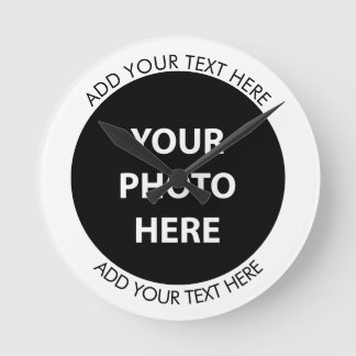 Upload Picture Photo & Add Text – Customise Round Clock