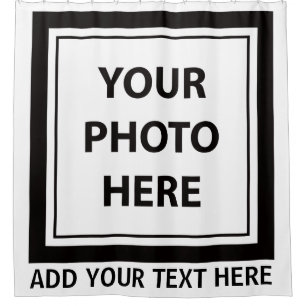 Upload Picture Photo & Add Text – Customise Shower Curtain