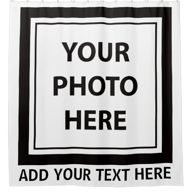 Upload Picture Photo & Add Text – Customise Shower Curtain (Front)