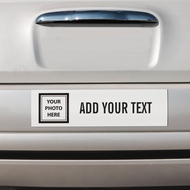 Upload Picture Photo & Add Text – Customise Simple Bumper Sticker (Creator Uploaded)