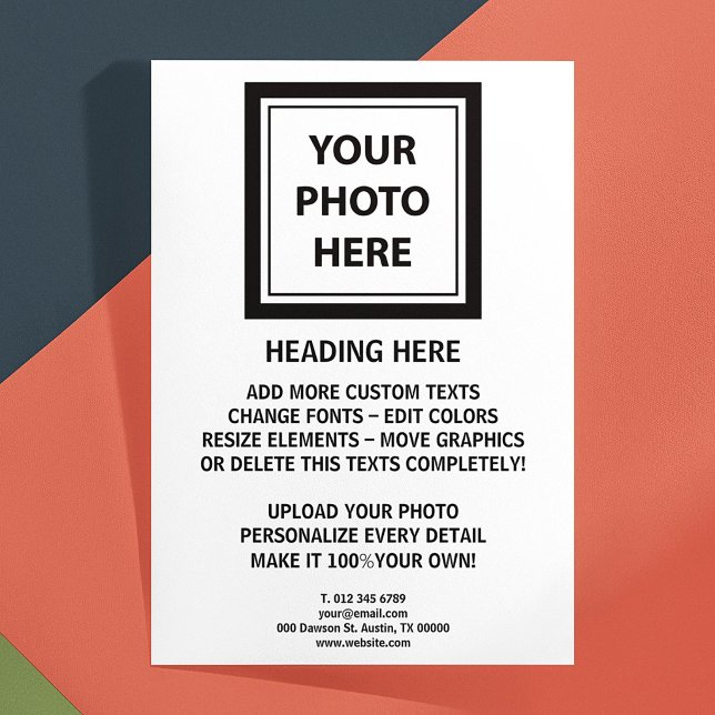 Upload Picture Photo & Add Text – Customise Simple Flyer (Creator Uploaded)