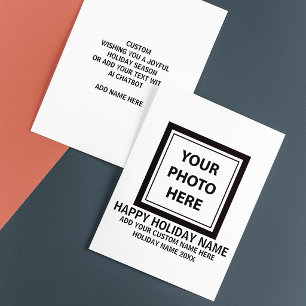 Upload Picture Photo & Add Text – Customise Simple Holiday Card