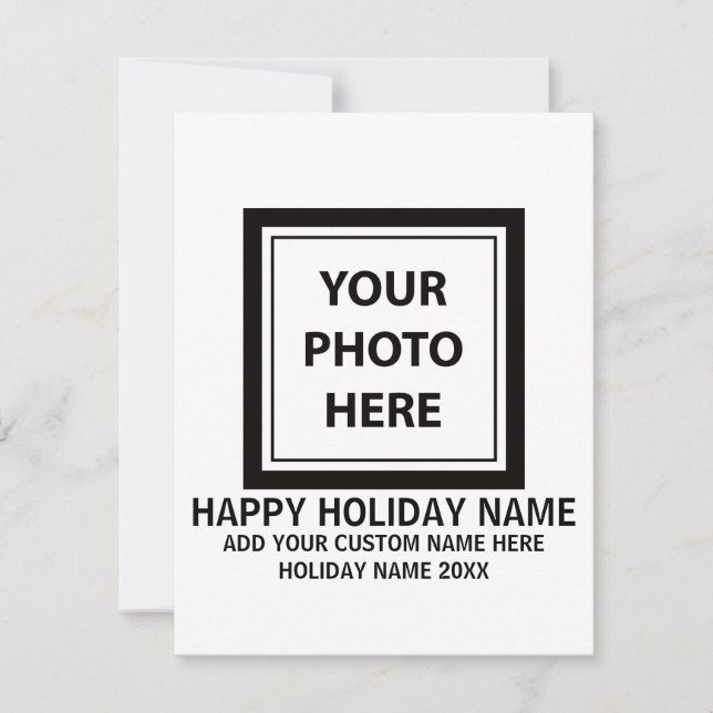 Upload Picture Photo & Add Text – Customise Simple Holiday Card (Front)