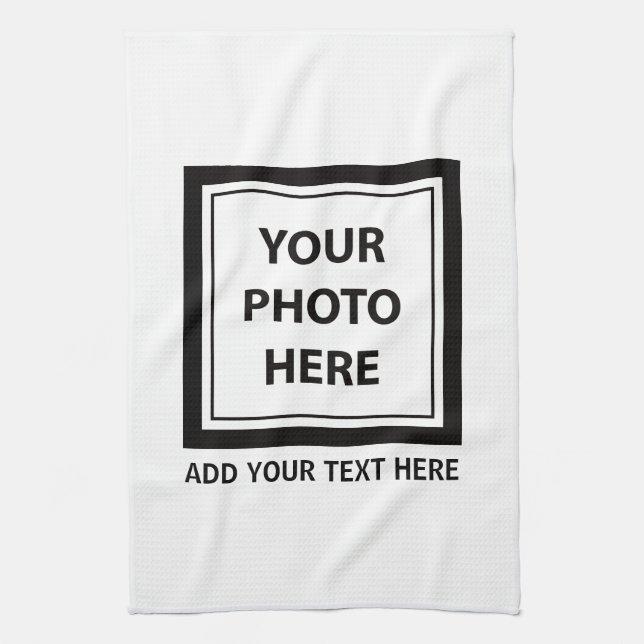 Upload Picture Photo & Add Text – Customise Tea Towel (Vertical)