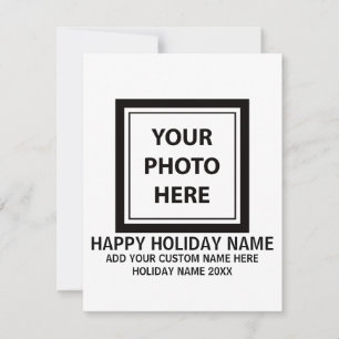 Upload Picture Photo & Add Text – Customize Simple Holiday Card