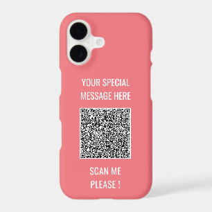 Upload QR Code Add Custom Text iPhone Case