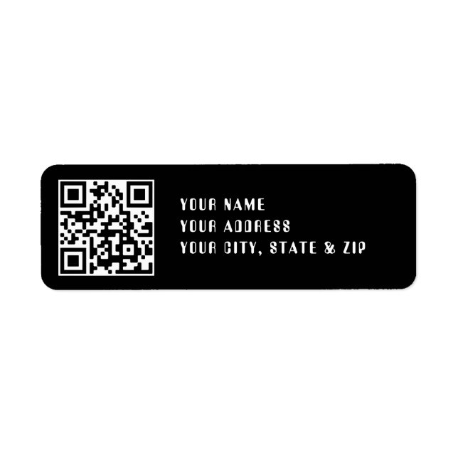 Upload QR code or Logo | Black Return Address (Front)