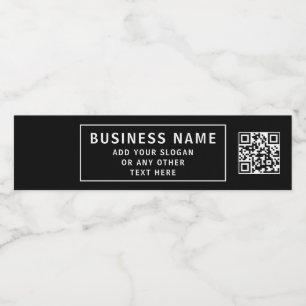 Upload QR code or Logo & Customisable Text Water Bottle Label