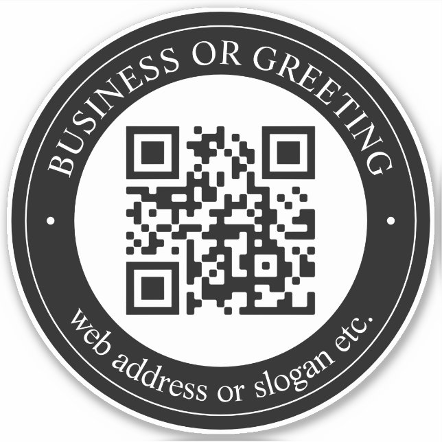 Upload QR code or Logo | Modern Black (Front)