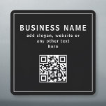 Upload QR code or Logo | Modern Black Car Magnet<br><div class="desc">Simply replace with your own QR code or logo and customise text as you like.</div>