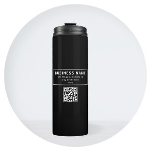 Upload QR code or Logo   Modern Black Thermal Tumbler