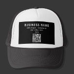 Upload QR code or Logo | Modern Black Trucker Hat<br><div class="desc">Simply replace with your own QR code or logo and customise text as you like.</div>