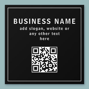 Upload QR code or Logo Modern Black Wall Decal