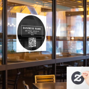 Upload QR code or Logo   Modern Black Window Cling