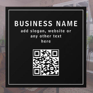 Upload QR code or Logo | Modern Black Window Cling