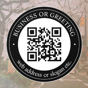Upload QR code or Logo   Modern Black Window Cling