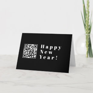 Upload QR code or Logo Modern Happy New Years Card