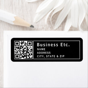 Upload QR code or Logo   Modern Return Address