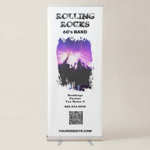 *~* UPLOAD QR + IMAGE Grunge Band Music Musician Retractable Banner