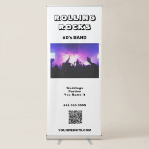 *~* UPLOAD QR + IMAGE Singer Band Music Musician  Retractable Banner