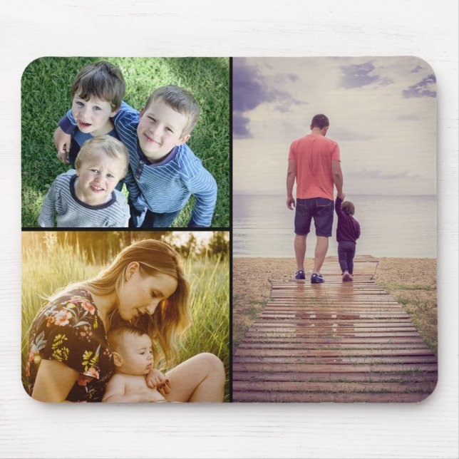 Upload three photo mouse mat (Front)