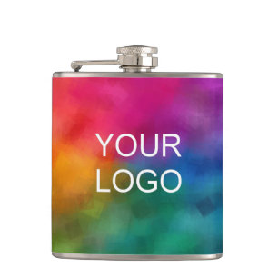 Upload Your Business Company Logo Here Template Hip Flask