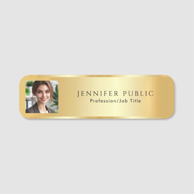 Upload Your Business Logo / Photo Template Name Tag (Front)