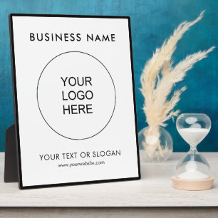 Upload Your Business Logo Text Vertical Tabletop Plaque