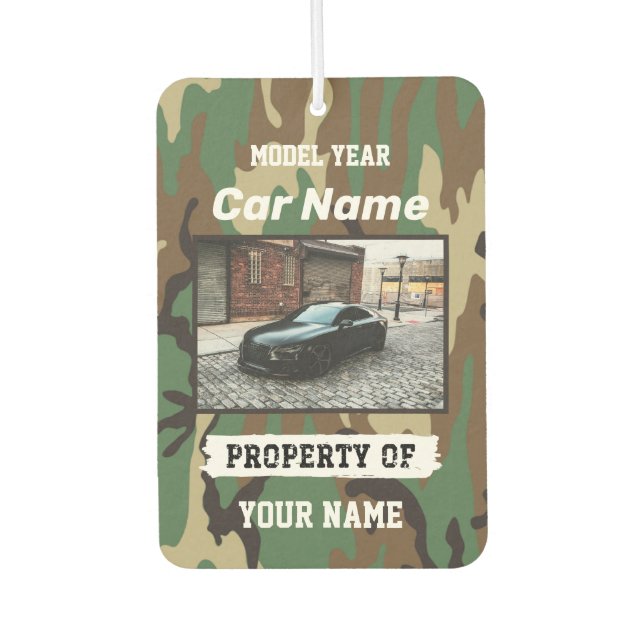 Upload Your Car Photo with Personalisation Car Air Freshener (Front)