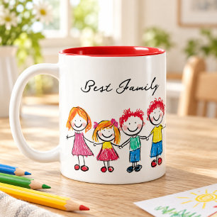 Upload Your Child's Drawing Custom Kids Artwork Two-Tone Coffee Mug