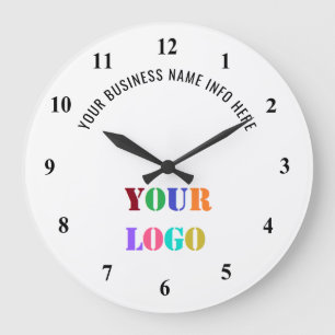 Upload Your Company Logo Branded Clock Add Text