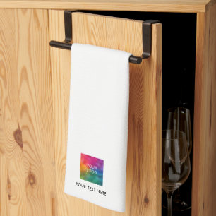 Upload Your Company Logo Custom Text Template Tea Towel