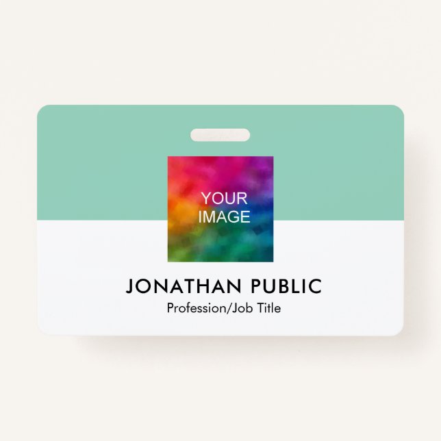 Upload Your Company Logo Employee Photo Name ID Badge (Front)