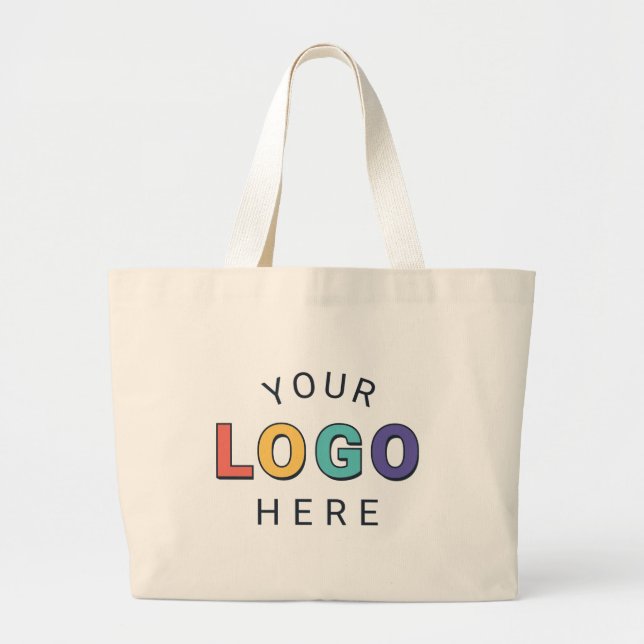 Upload Your Company Logo Large Tote Bag (Front)