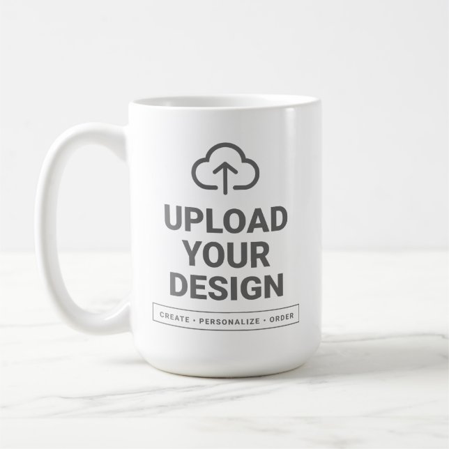 Upload Your Custom Design Coffee Mug (Left)
