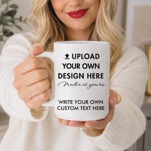 Upload Your Custom Design Photo & Text 20oz Jumbo Large Coffee Mug