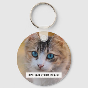 Upload Your Cute Cat Photo Key Ring