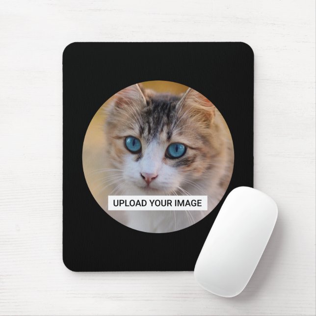 Upload Your Cute Cat Photo Mouse Mat (With Mouse)