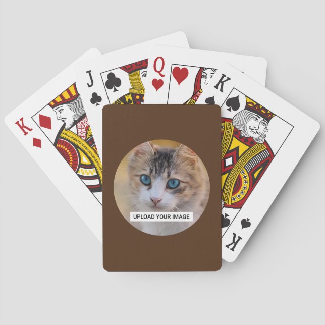 Upload Your Cute Cat Photo Playing Cards (Back)