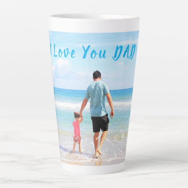Upload Your Dad Photo Latte Mug Personalised Gift (Front)