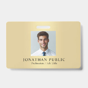 Upload Your Employee Photo Gold Look Template ID Badge