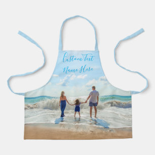 Upload Your Family Photo Apron Gift Add Text Name