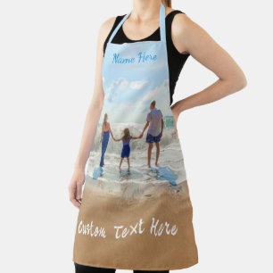 Upload Your Family Photo Apron Gift Add Text Name