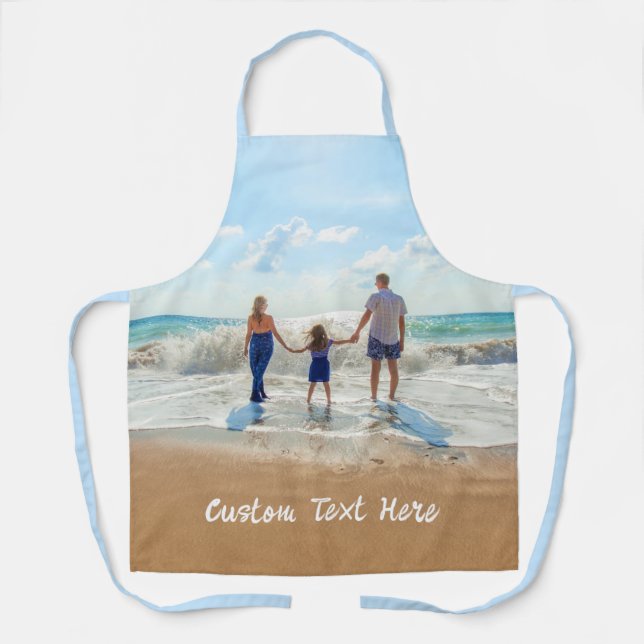 Upload Your Family Photo Apron Personalised Text (Front)