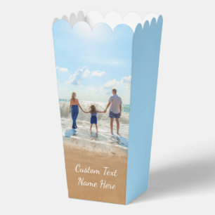 Upload Your Family Photo Popcorn Boxes Custom Text