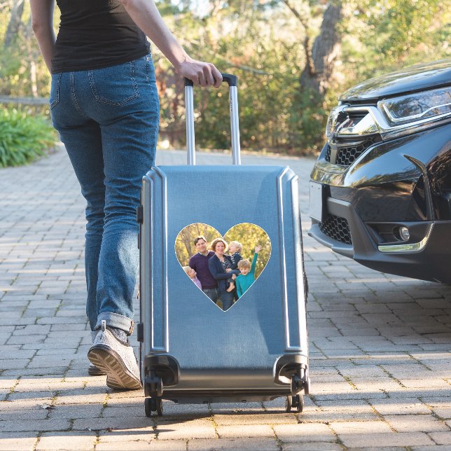 Upload Your Family Picture, Heart Shape (Suitcase Insitu)